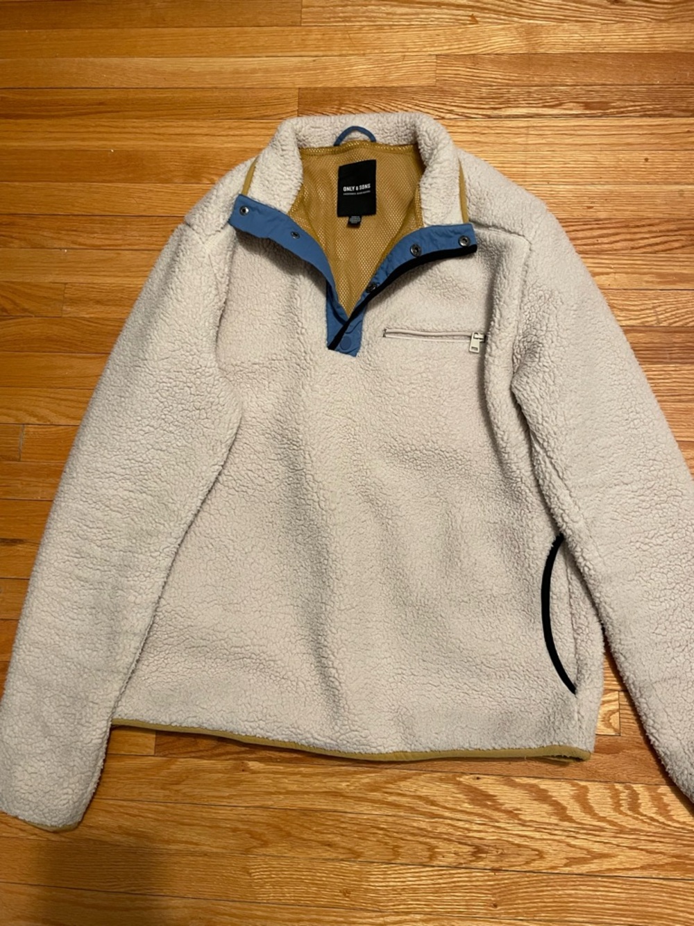 ONLY & SONS Blue and beige pull over sweater